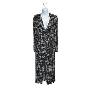 AFRM Daisy Ditsy Floral Maxi Dress NWT Women's Sz M Black White Boho Cottagecore